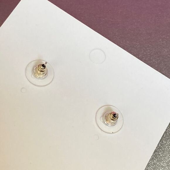 Stud Earrings gold tone pearl ball - Picture 2 of 2